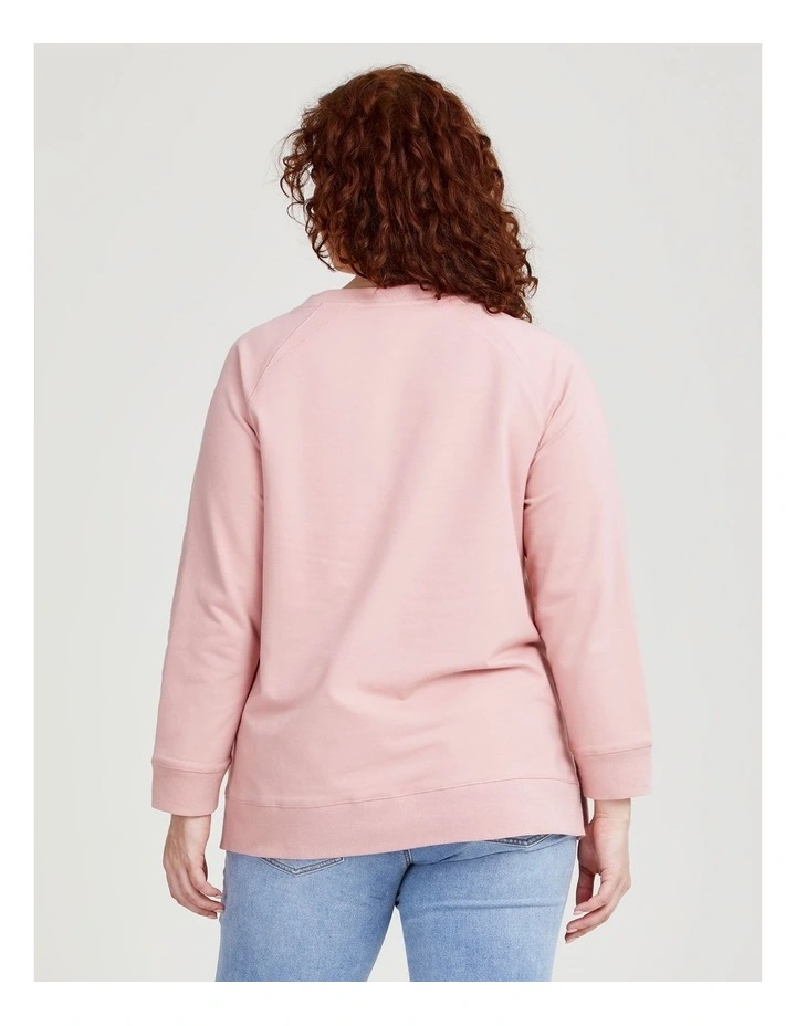Cotton Lush Star Sweatshirt in Dusty Pink
