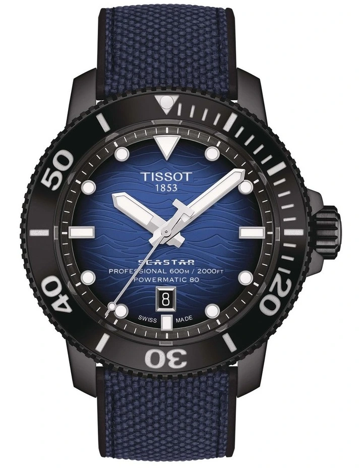 Seastar 2000 Professional Powermatic 80 T1206073704100 Automatic Watch in Blue