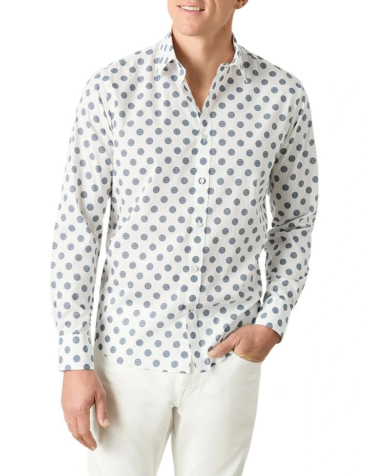 Cremona Printed Shirt in Navy White