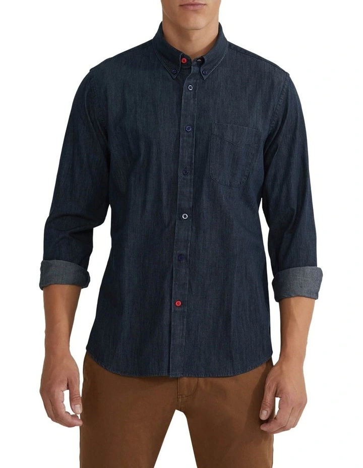 Portland Indigo Denim Shirt in Navy