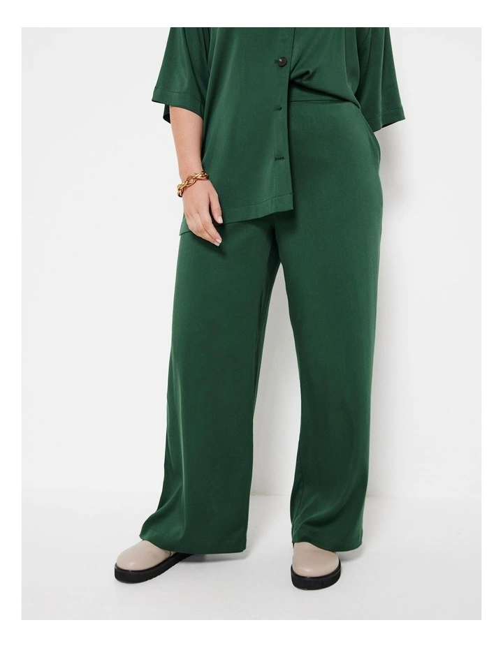 The Stretch Silky Pant in Dark Green