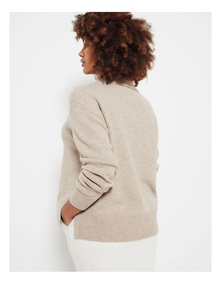 The Polo Pullover in Oat Marle