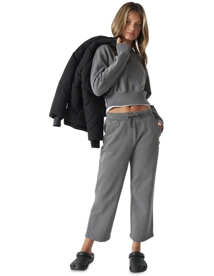 Girls Wide Leg Trackpant in Grey
