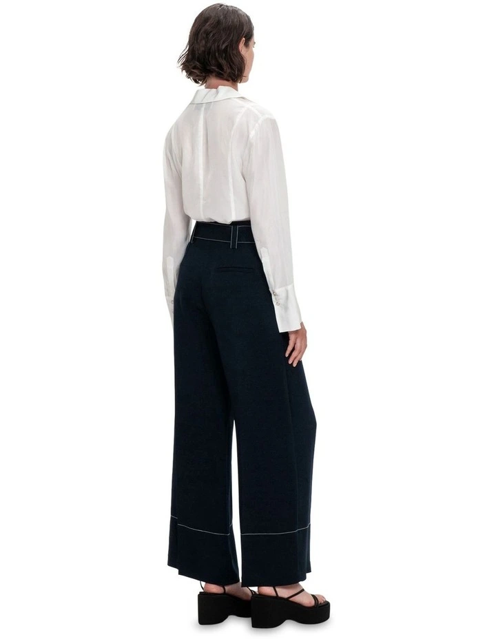 Silky Viscose Slim Shirt in Ivory