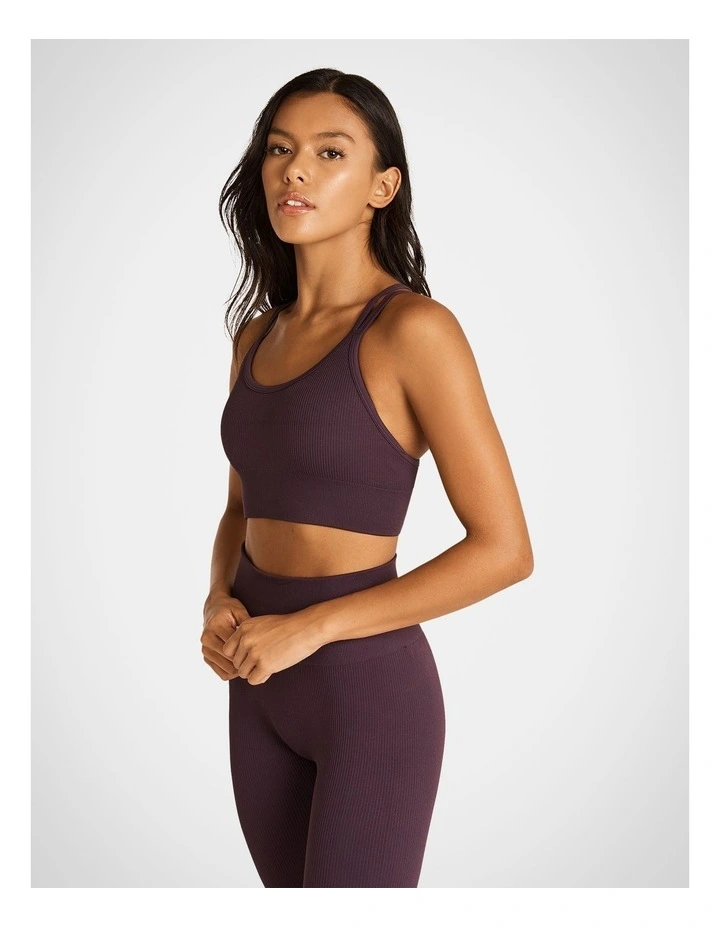 Seamless Low Impact Sports Bra Eggplant in Purple