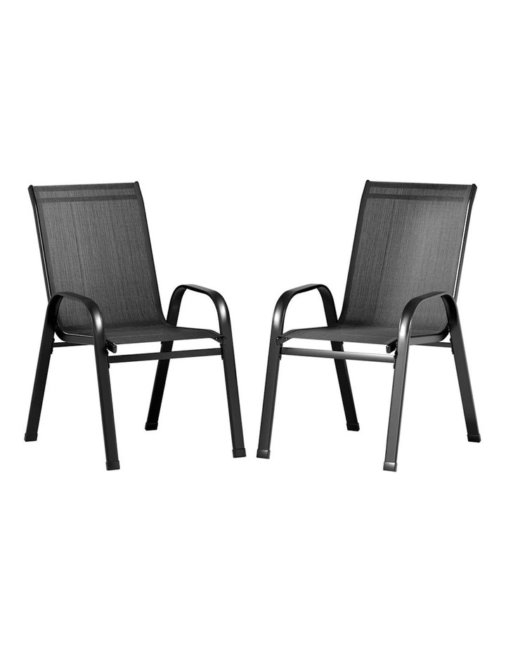 Outdoor Stackable Chairs x2 in Black