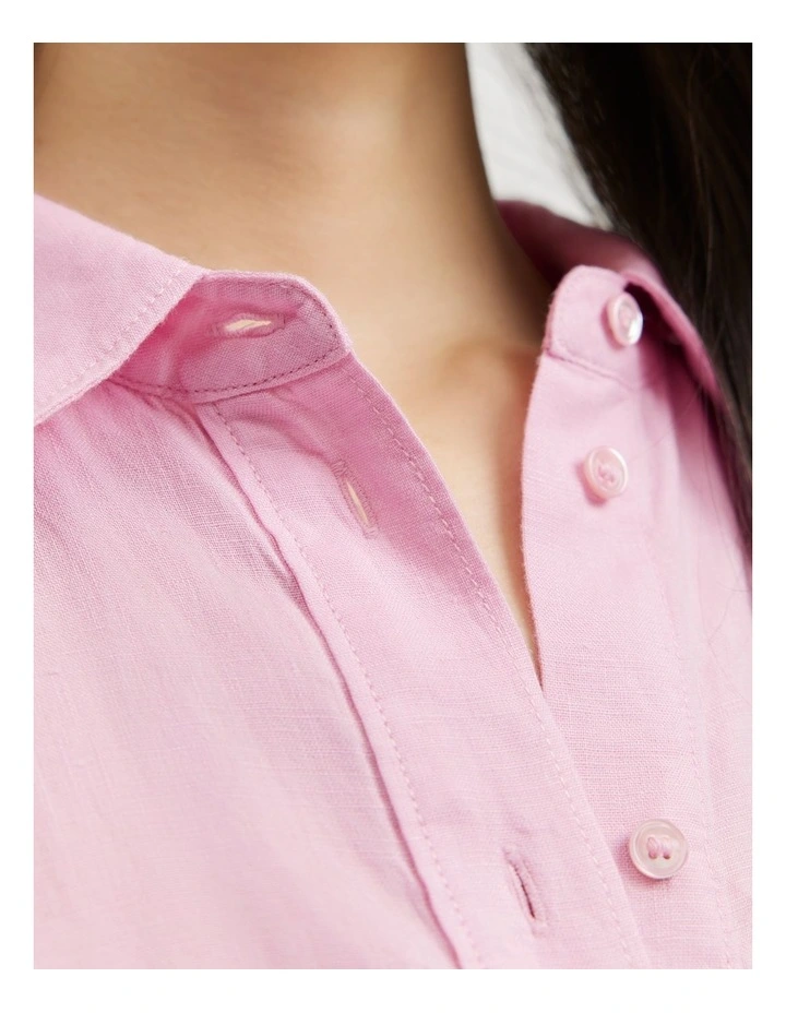 Organically Grown Linen Shirt in Rose