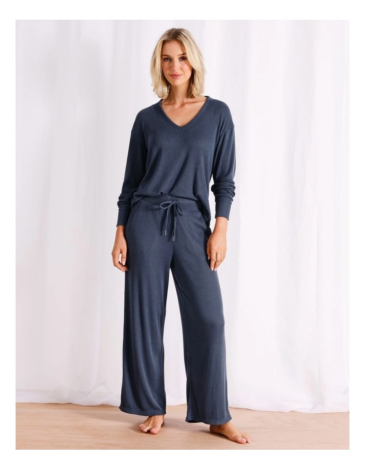 Ribbed Wide Leg Pant