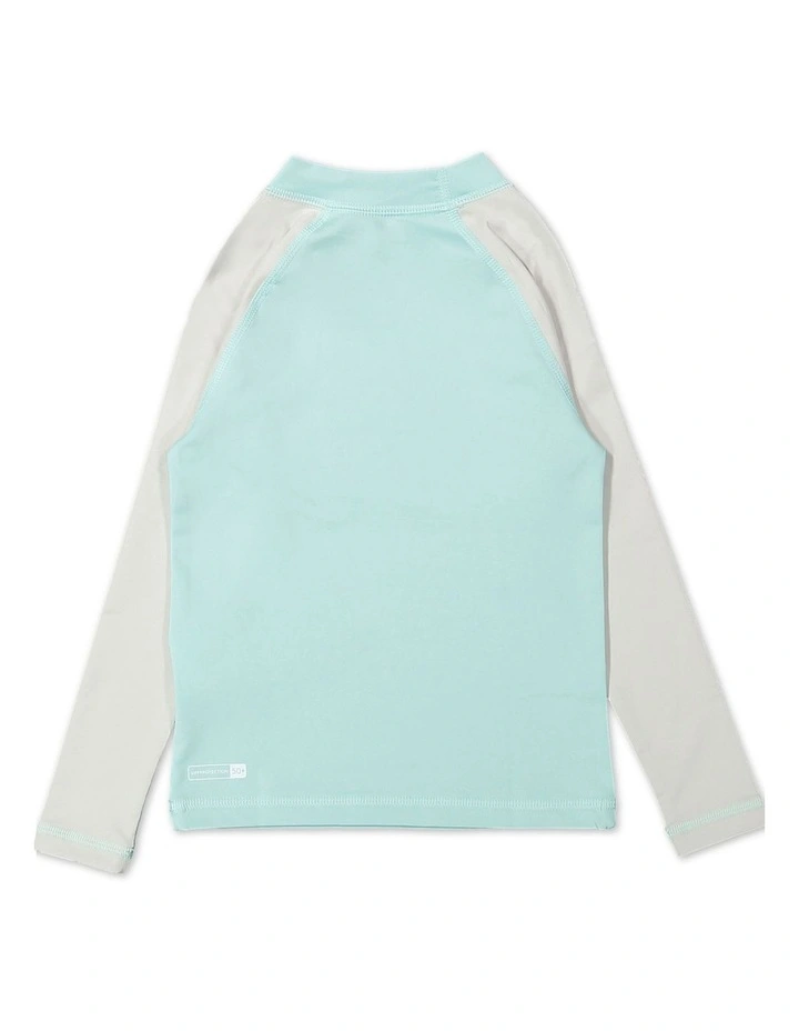 Next Gen Long Sleeve UPF 50 Rash Vest (2-7 Years) in Pastel Turquoise