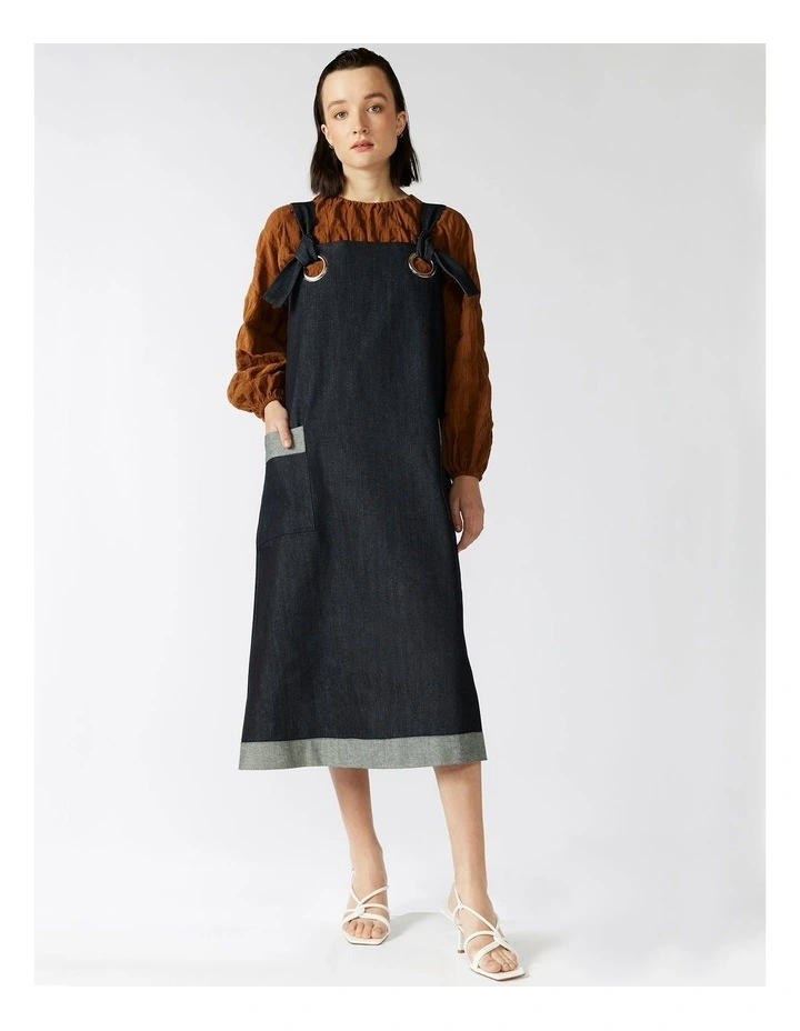 Gardener's Pinafore Dress in Navy