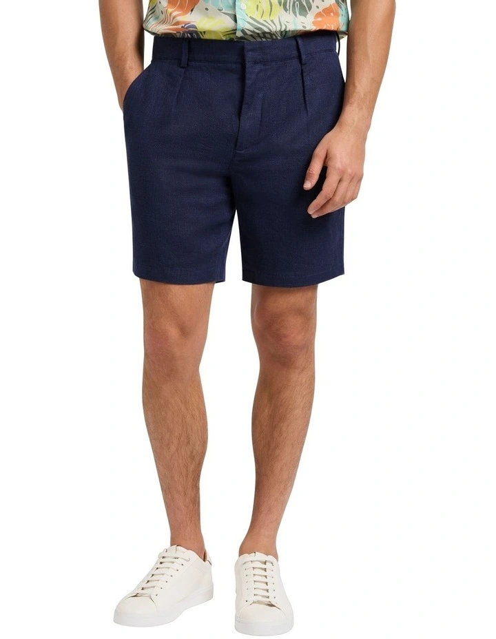 Smith Tailored Linen Short in Navy