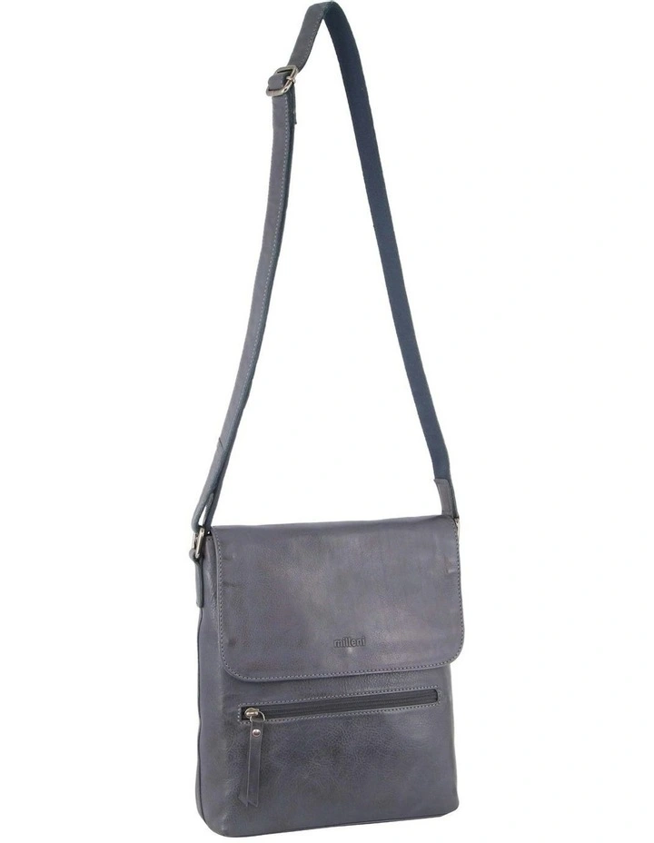 Nappa Leather Cross-Body Bag in Teal