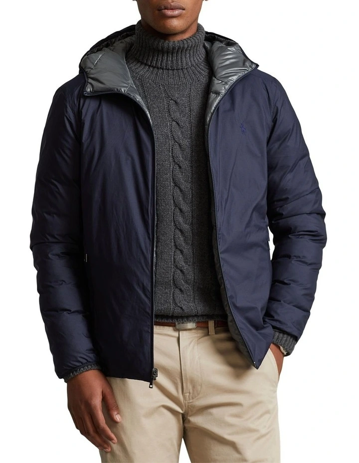 Reversible Water-Repellent Jacket in Blue