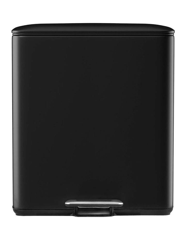 Dual Compartment Waste Recycle Dustbins 40L in Black