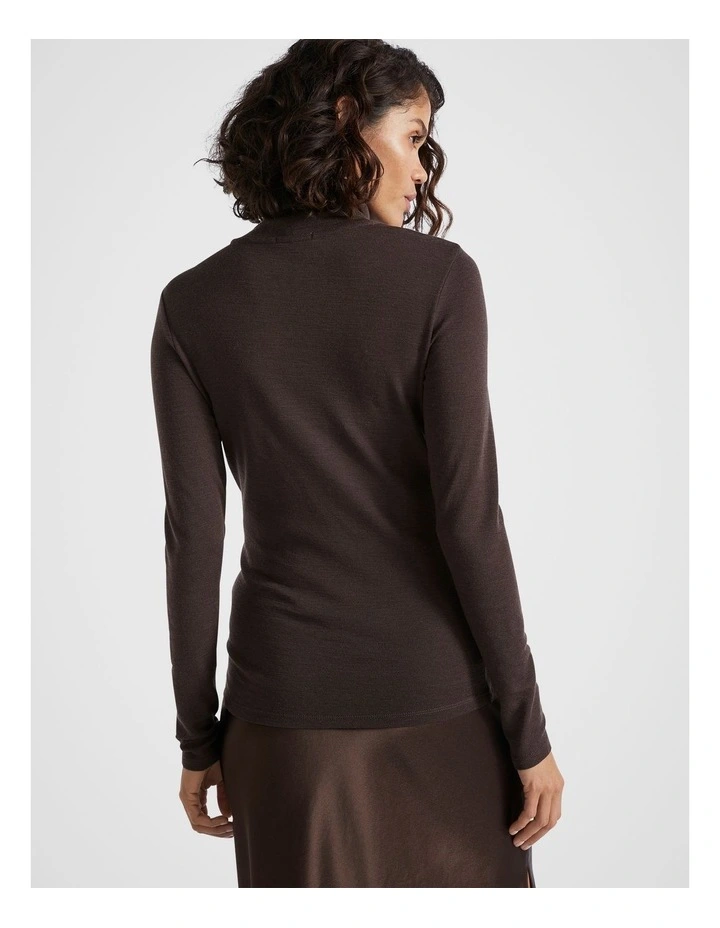 Babywool Roll Neck Top in Dark Espresso