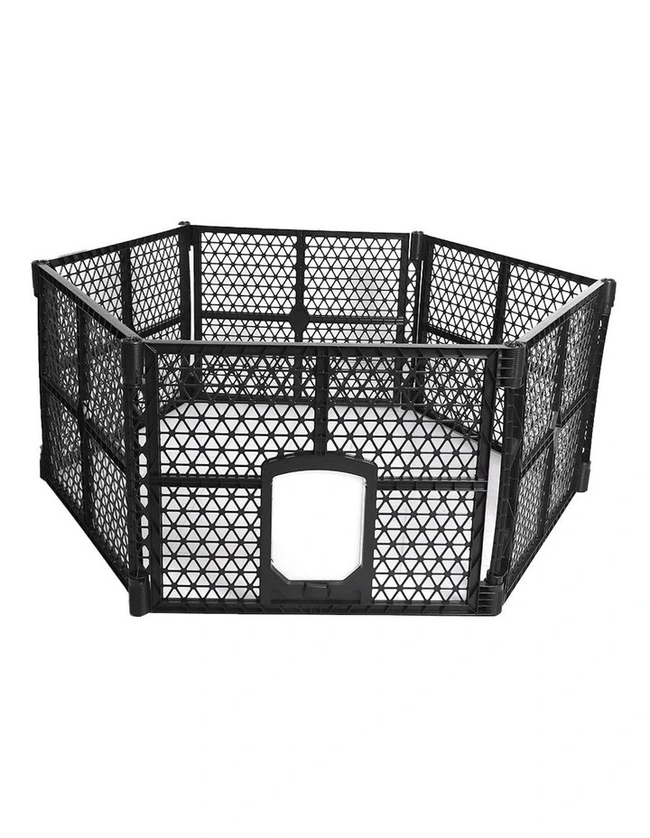 Folding Playpen 6 Panels in Black