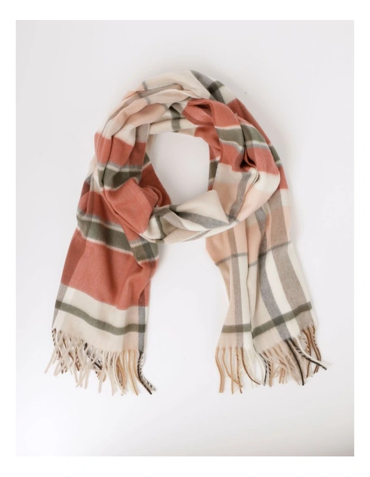 Check Cashmink Winter Scarf in Blush