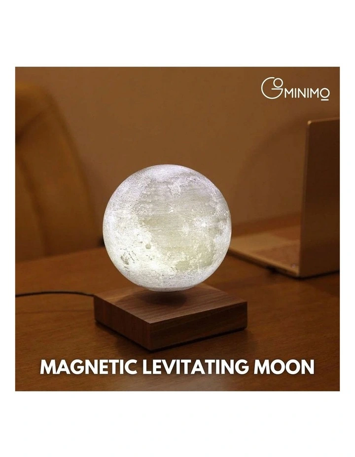 Magnetic Levitating Moon Lamp in Dark Brown