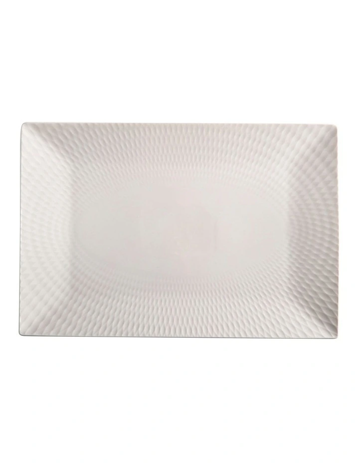 Basics Diamonds Rectangular Platter 36x25cm in White