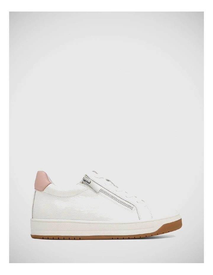 Deyse Leather Sneaker in White and Blush
