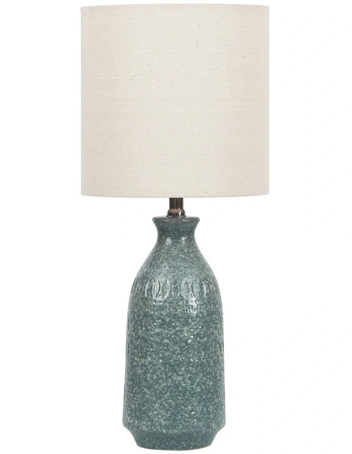 Alanya Modern Ceramic Table Lamp 66cm in Sea Green/Cream