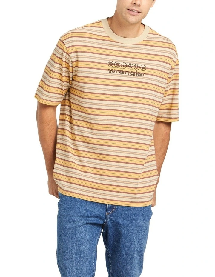 Slacker Baggy Tee in Sunrise Stripe