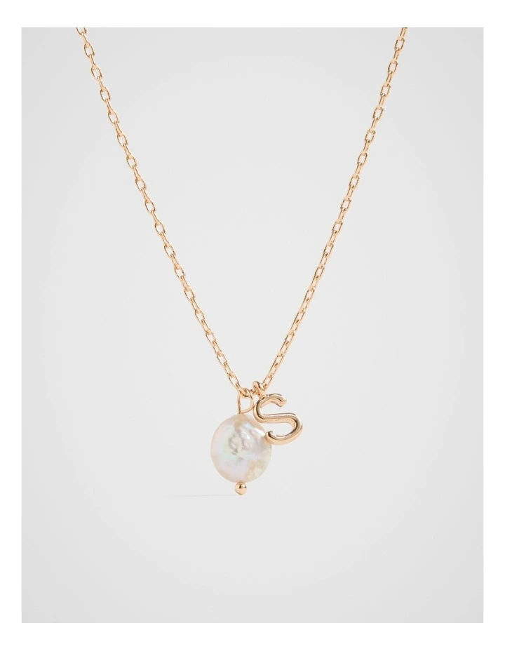 Pearl Alphabet Necklace S in Gold