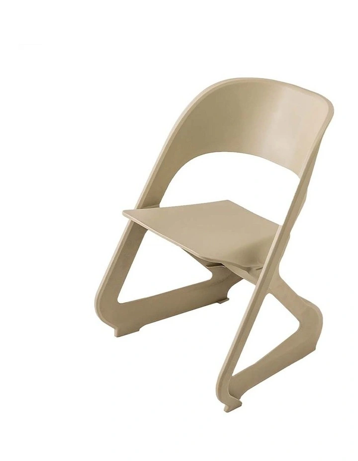4x Stackable Plastic Dining Chairs in Beige