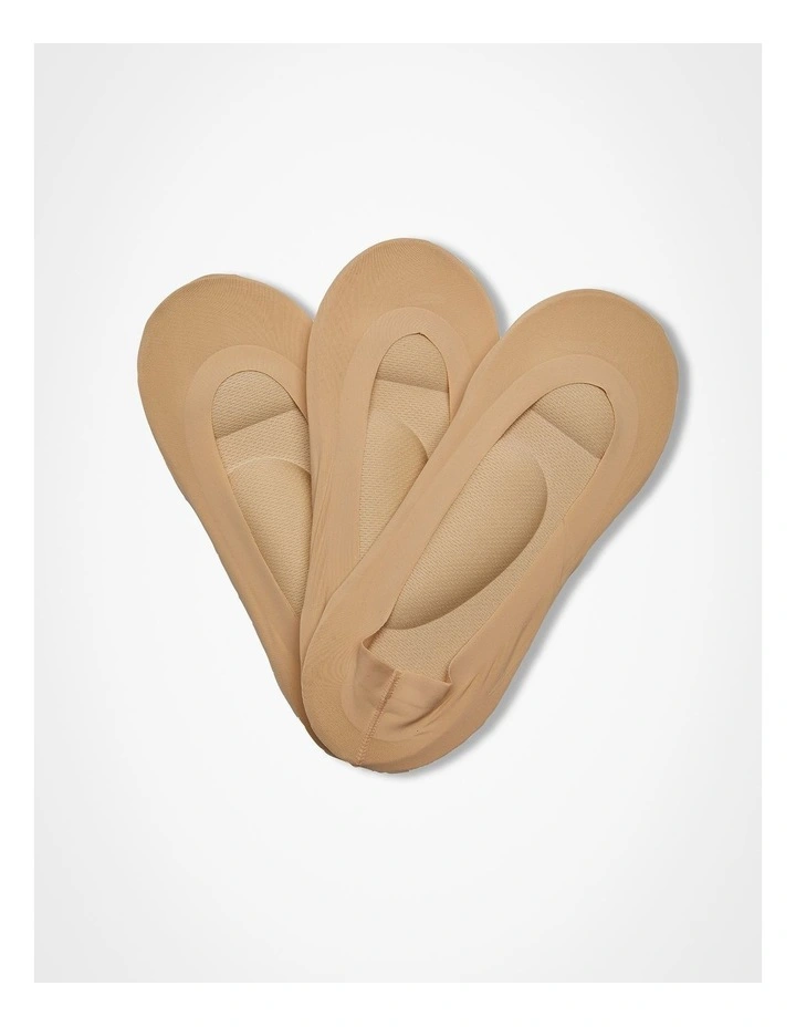 Cushioned Coverage Socks 3 Pack in Nude