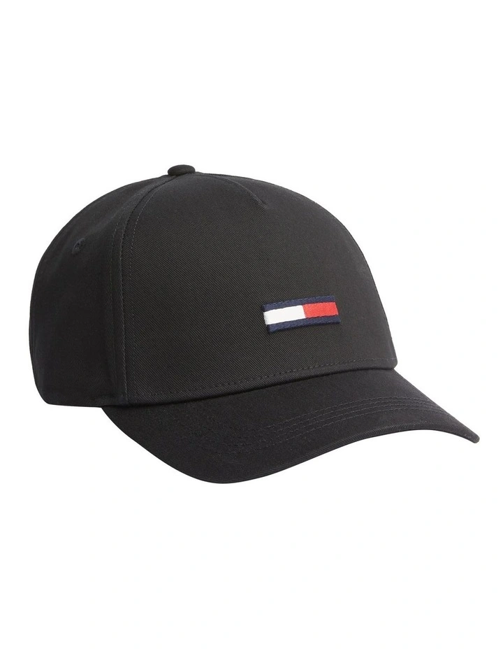 Kids Flag Front Baseball Cap in Black