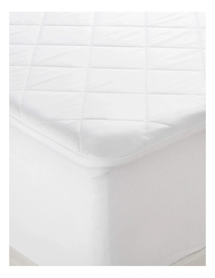 Bamboo Quilted Mattress Protector Baby Cot Size in White