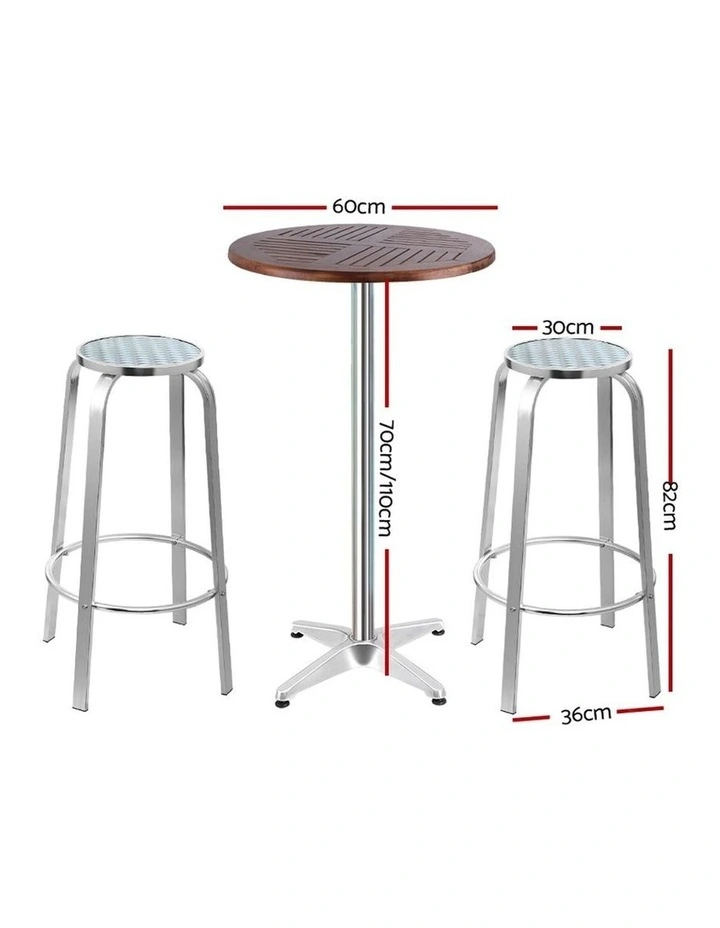 Outdoor Bistro Set Bar Table Stools