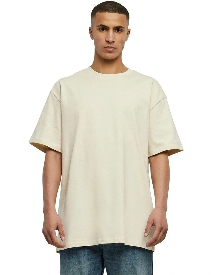 Heavy Oversized Tee in White Sand