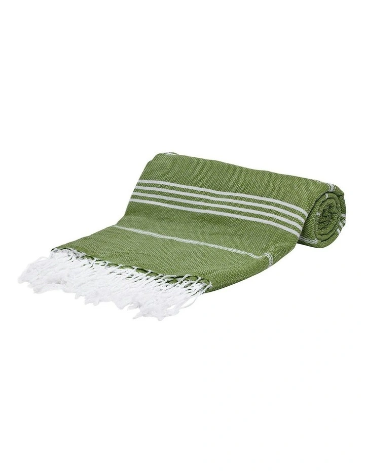 Thin Turkish Towel in Green Nature