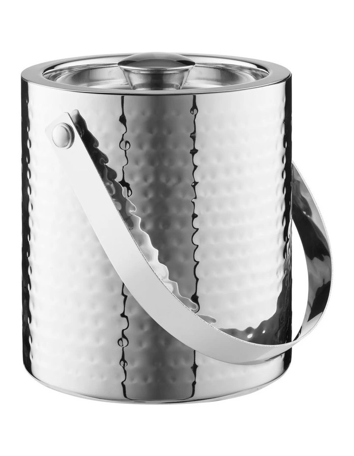 Cocktail & Co Lexington Hammered Ice Bucket Gift Boxed 1.5L in Silver