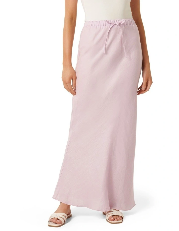 Millie Linen Maxi Skirt in Purple