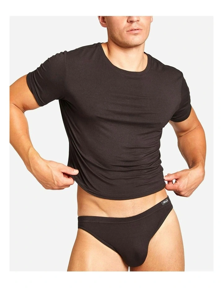 Body Bamboo Crop Tee in Black