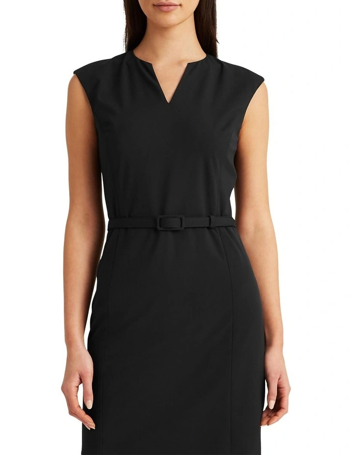 Belted Short-Sleeve Dress