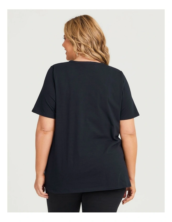 Organic Swing Short Sleeve Tee in Navy
