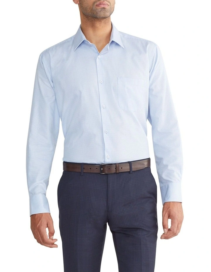 Classic Long Sleeve Dobby Shirt in Sky