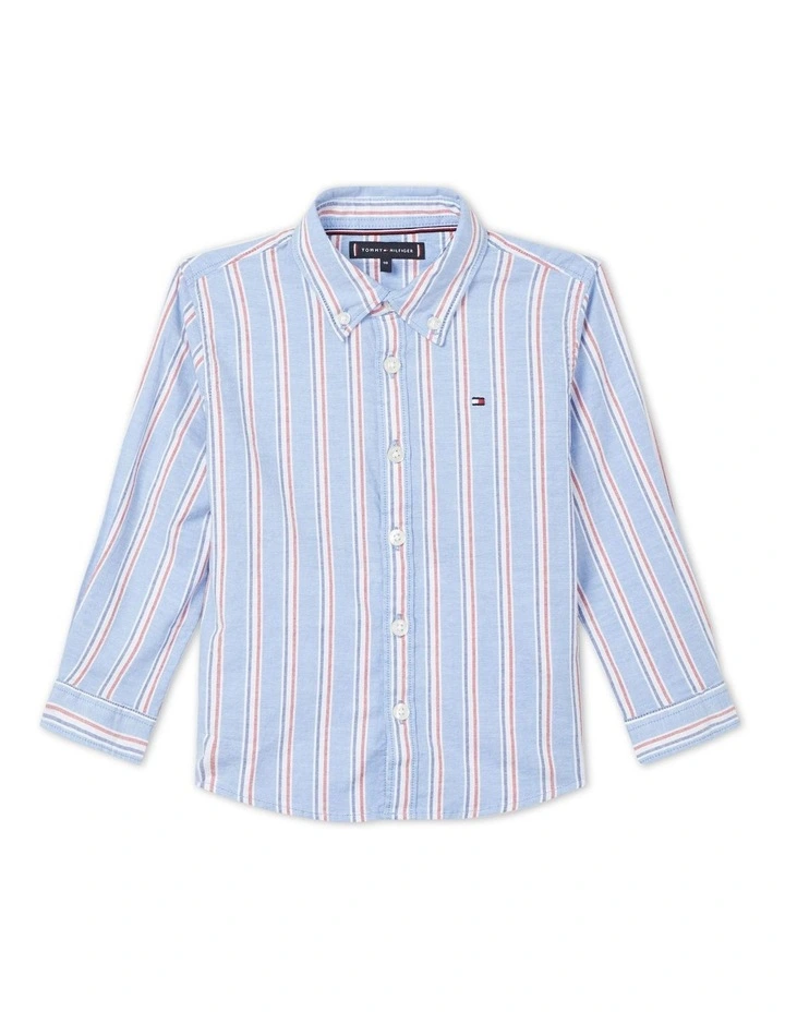 Essential Flex Ithaca Stripe Regular Shirt (3-7 Year) in Blue