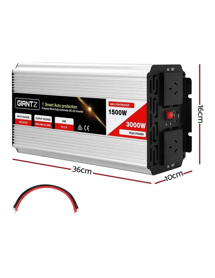 Pure Sine Wave Inverter 12V-240V Camping Boat Caravan