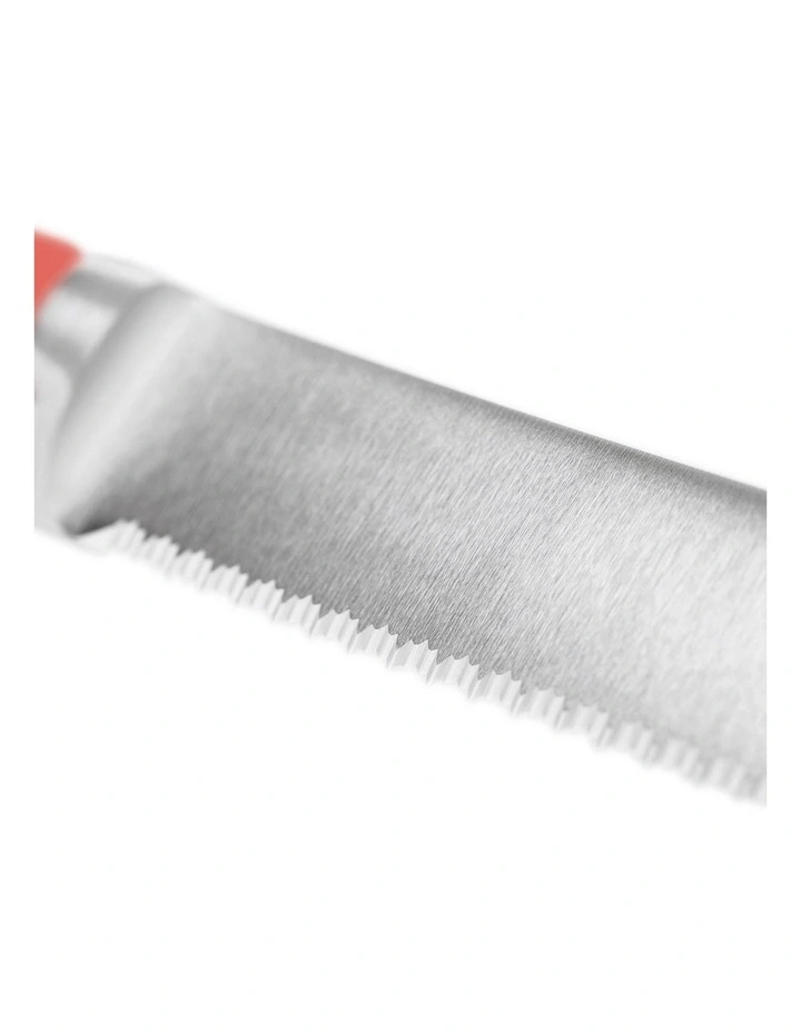 Double Serrated Bread Knife 23cm in Coral Peach