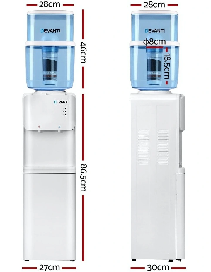 Top Loading 22L Water Cooler Dispenser in White