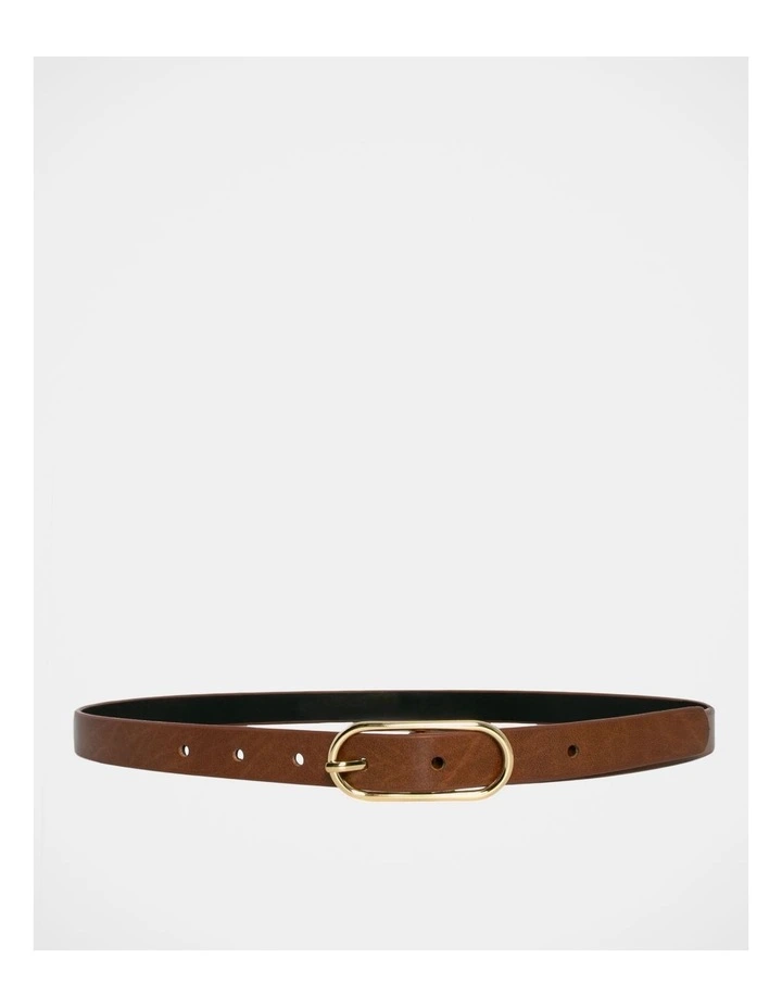 Willow Leather Belt in Tan/Gold