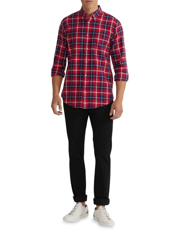 Uxbridge Flannel Check Shirt in Red