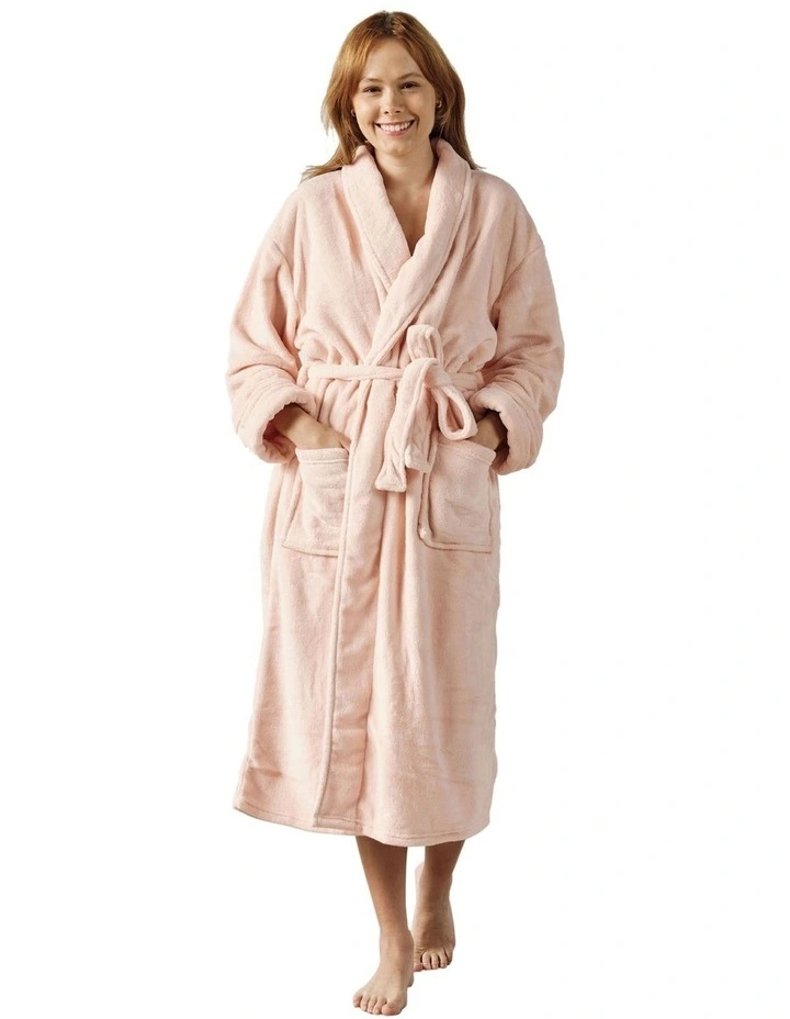 Plush Bath Robe in Pink