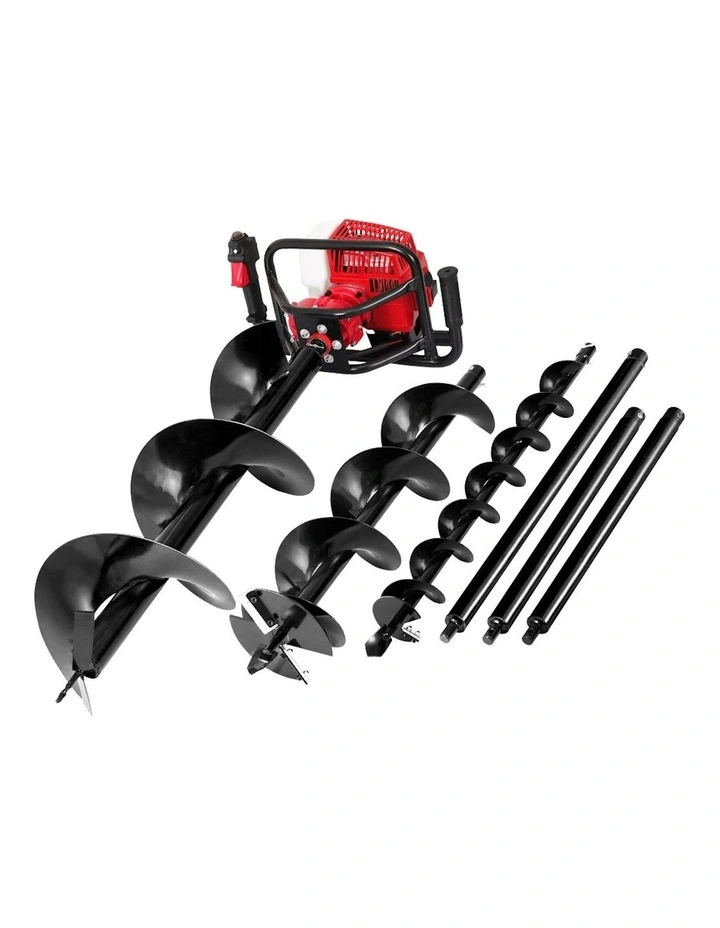 Petrol Post Hole Digger 80cc in Red/Black