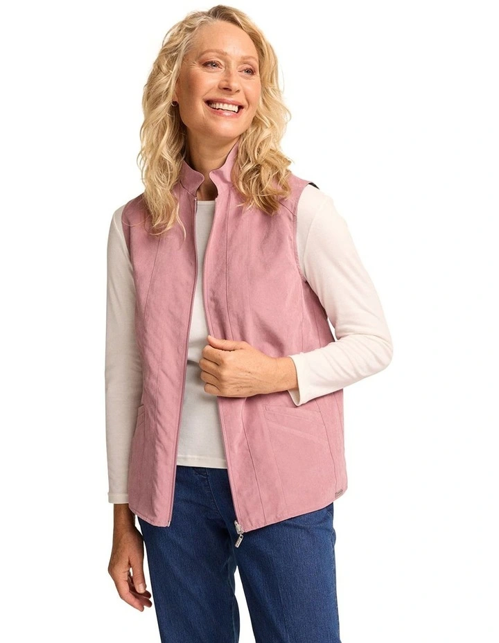 Microfibre Reversible Vest in Rosina/Black