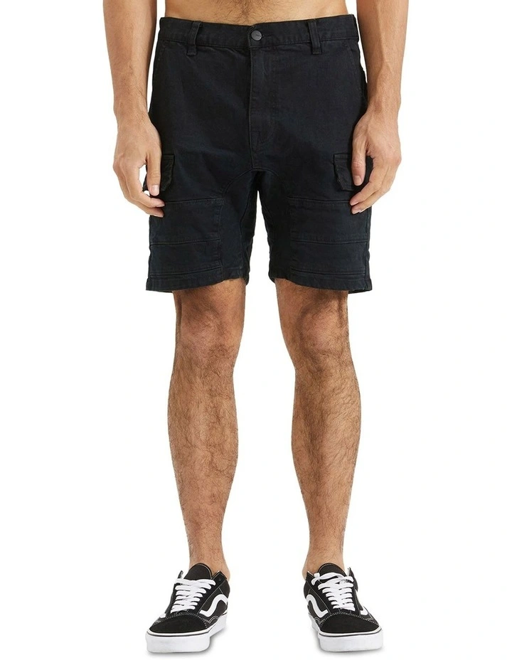 Salem Cargo Shorts in Overdyed Black